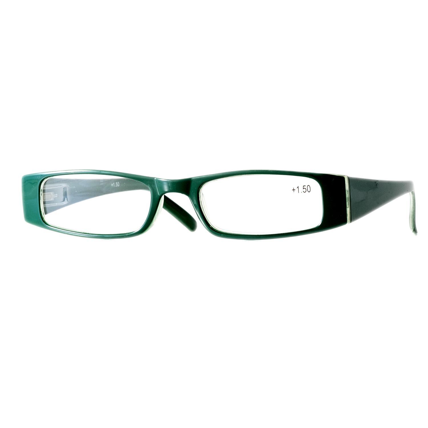 Gafas de lectura color verde con aumento +1.5.